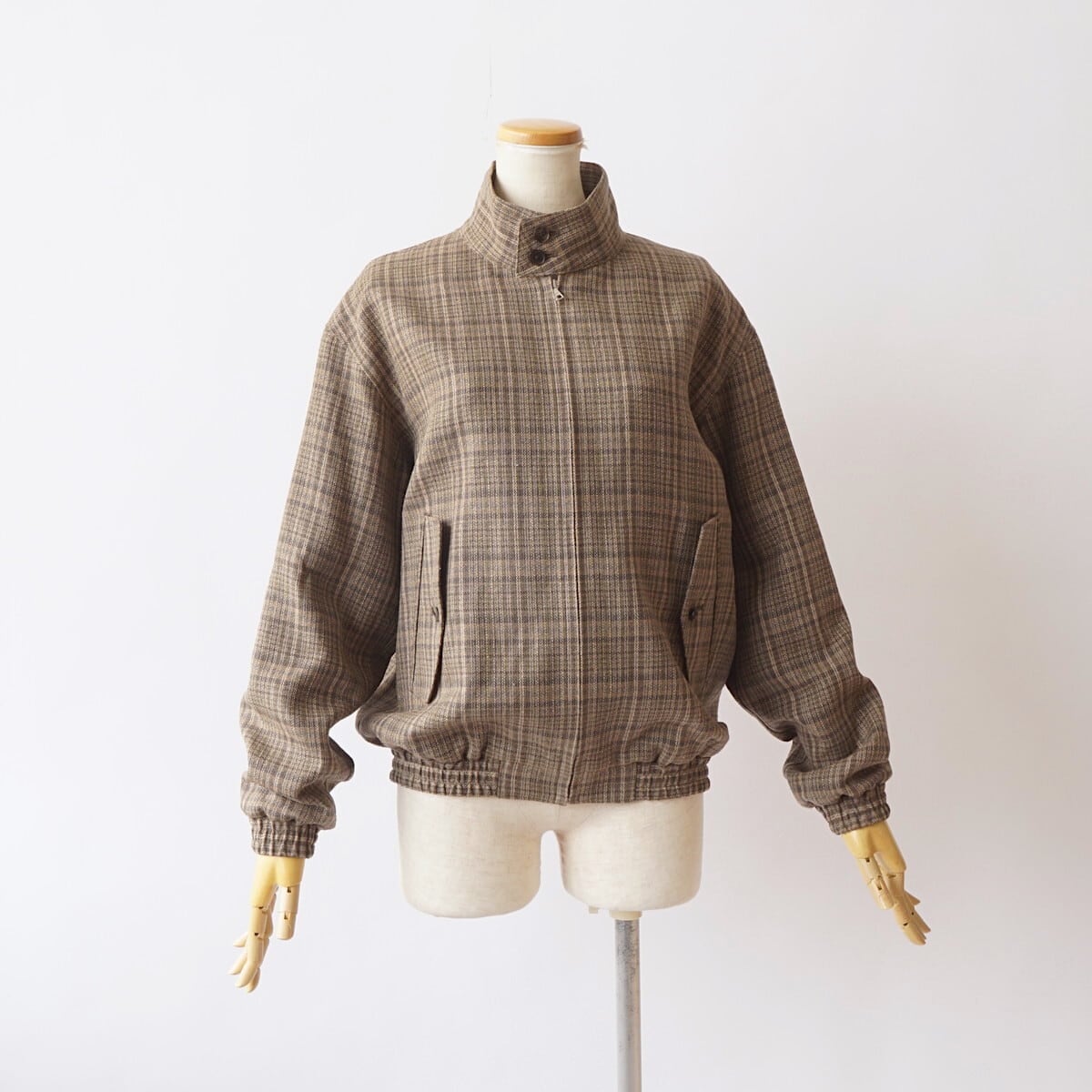 AURALEE/オーラリー・SILK LINEN NEP CHECK ZIP BLOUSON | a flat shop
