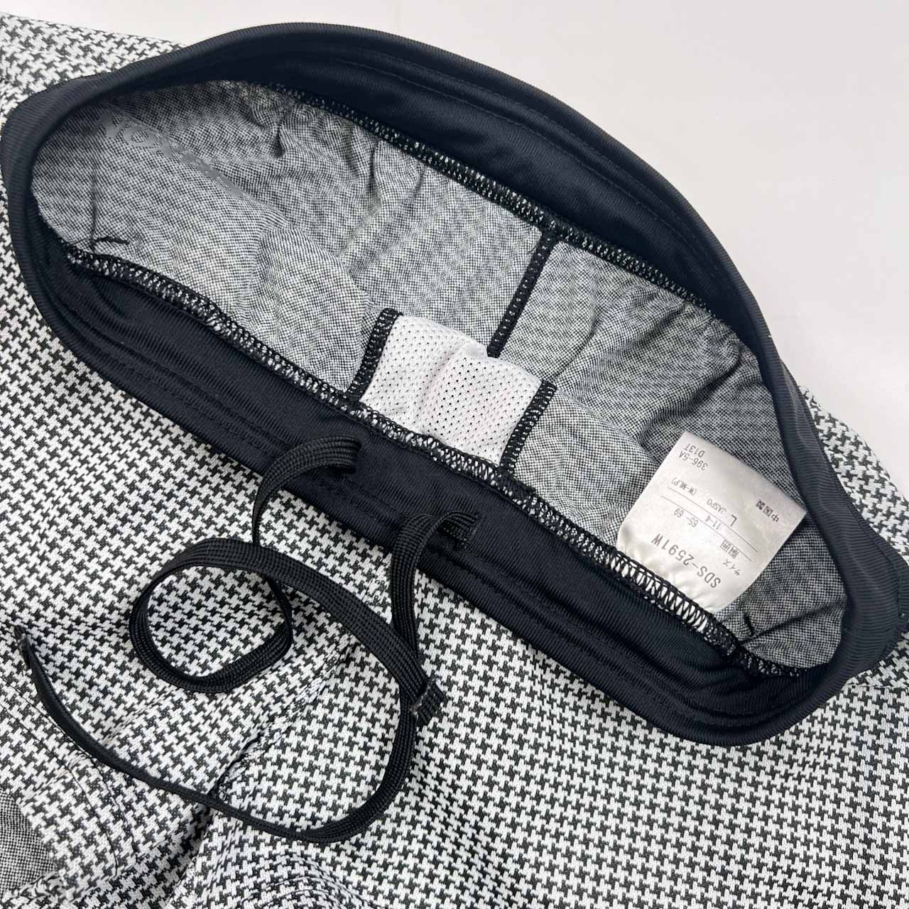 上下 SRIXON スリクソン 千鳥柄 セットアップ パーカー ショートパンツ M/ブラック×ホワイト レディース ゴルフ