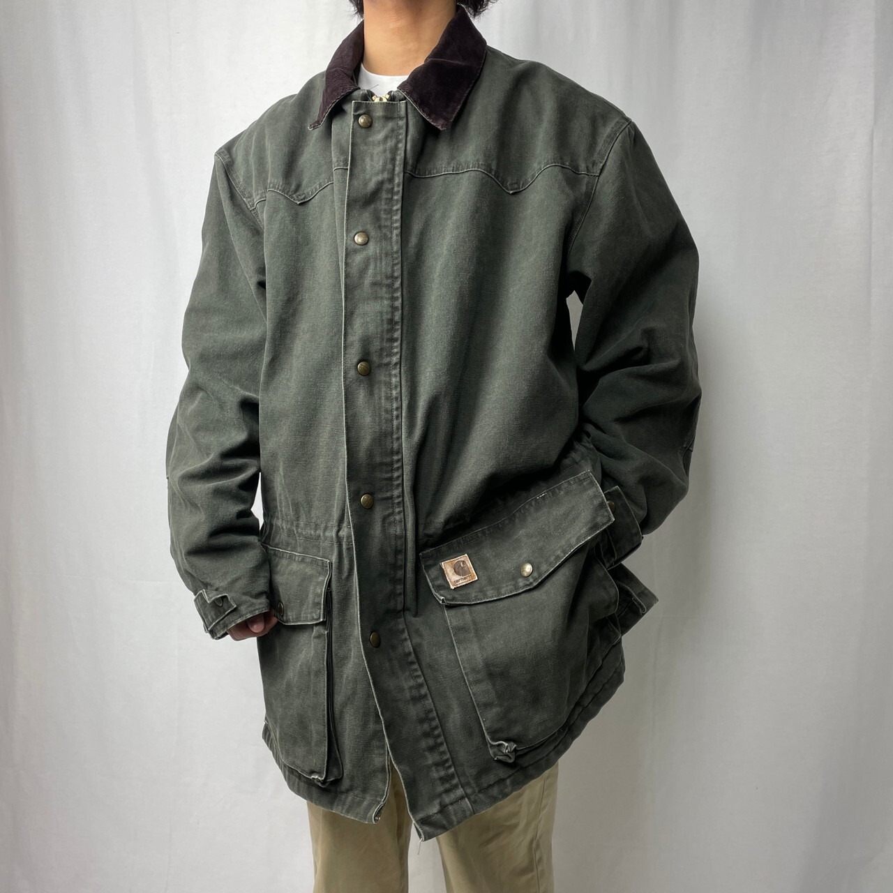 90年代 Carhatt カーハート ワークジャケット ハーフコート メンズ2XL 
