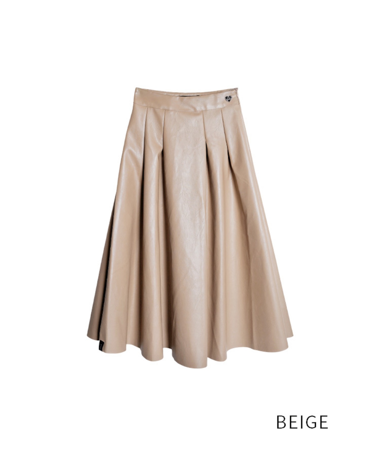 【直営限定ITEM】エコレザーフレアスカート (BEIGE) CQ-47133H