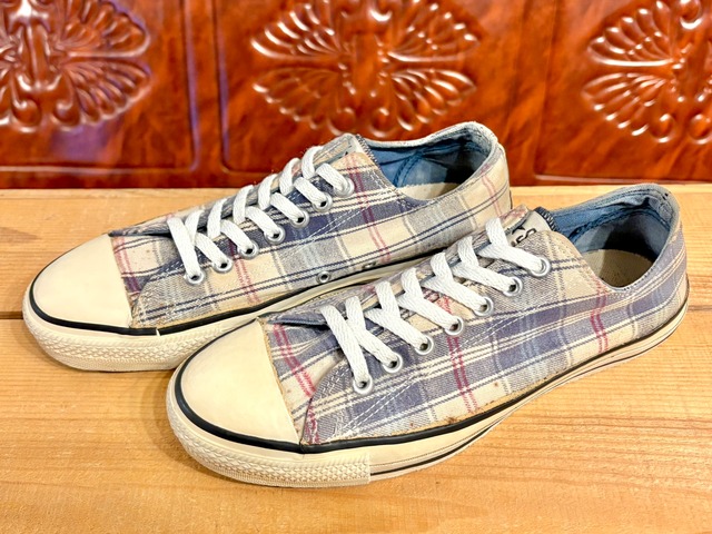 converse(コンバース) ALL STAR SHADOW PLAID (オールスター シャドー プレイド)白/青/赤 9 27.5cm 90s USA T