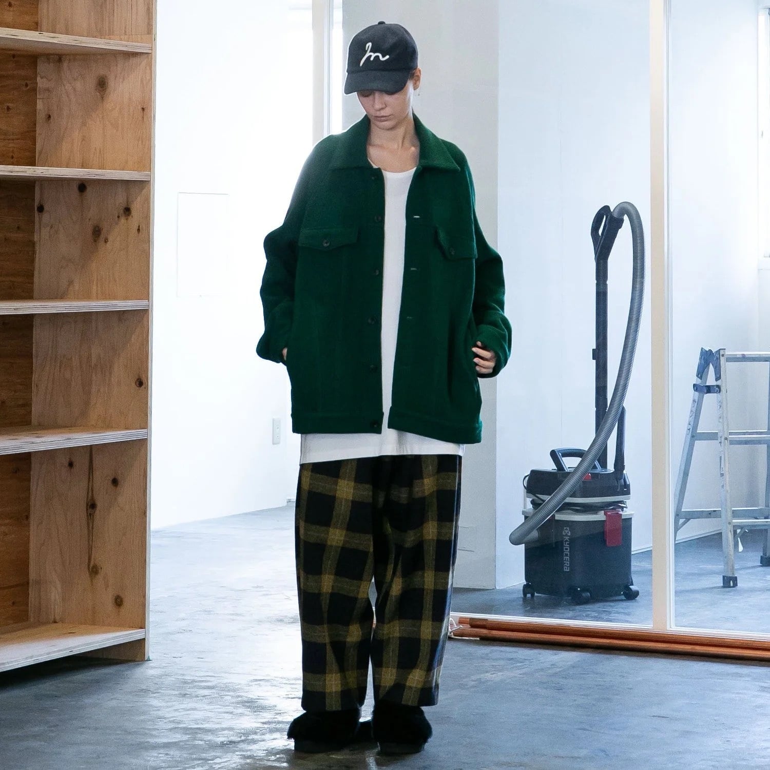 my beautiful landlet WATER KNIT RAGLAN BIG JACKET GREEN | nua