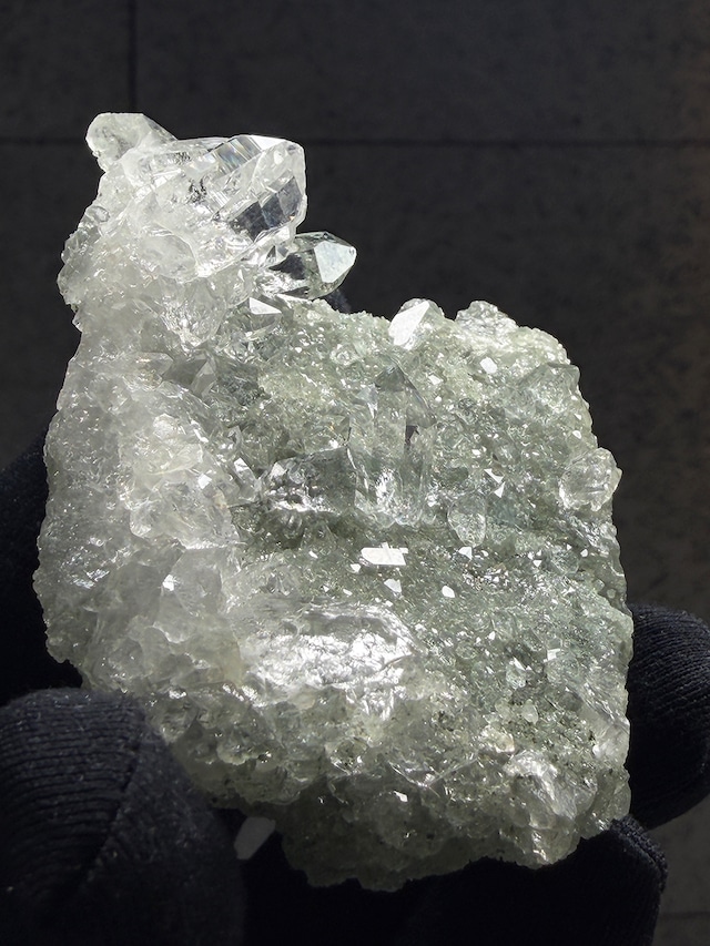 クォーツクラスター×クローライト【ML-0159】インド マニハール