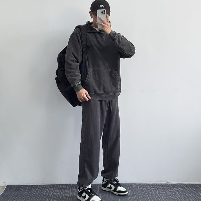 予約販売】メンズ セットアップ 上下 長袖 ウォッシュ加工 ライト