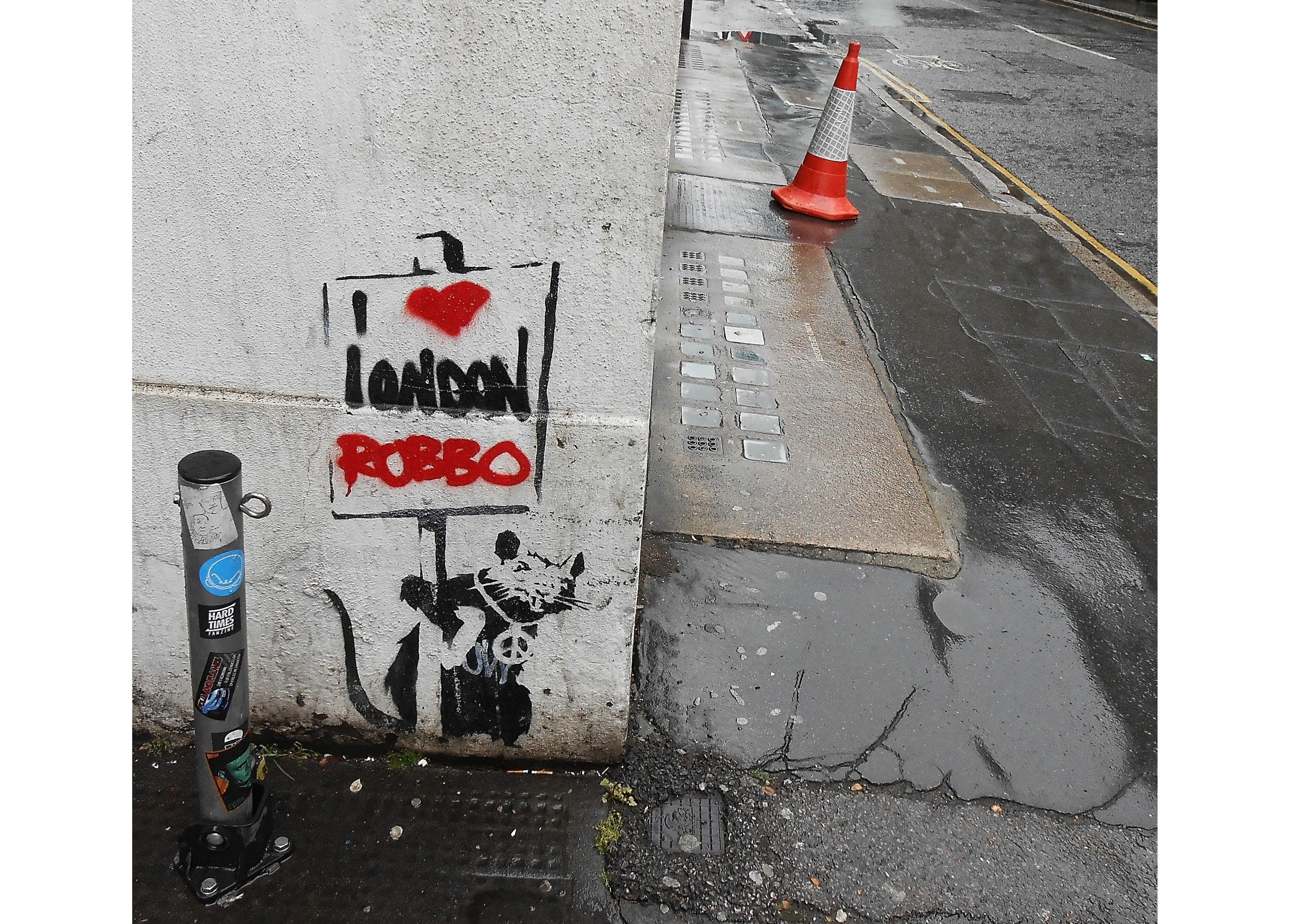 バンクシー（Banksy）「Peaceful Rat」 | 壁紙アート.COM