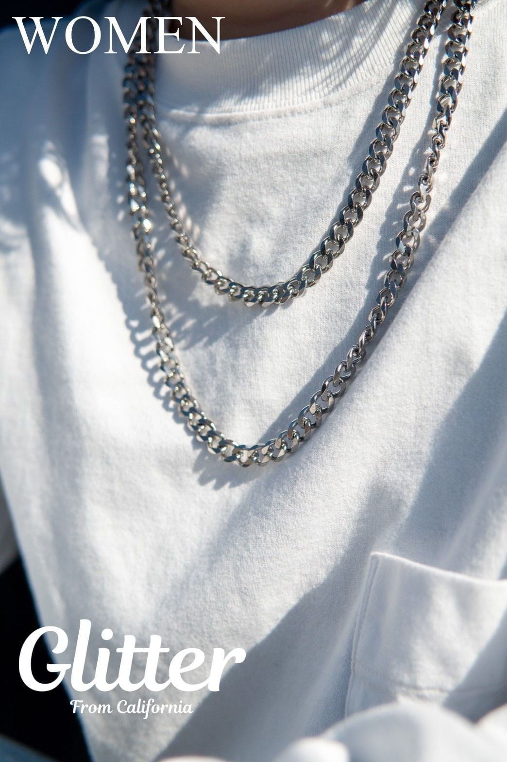 Miami Chain Link Necklace 【7.6mm/SILVER】 | Glitter