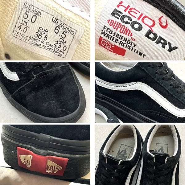 1点物◇バンズVansオールドスクール黒白スエードレザースニーカー古着