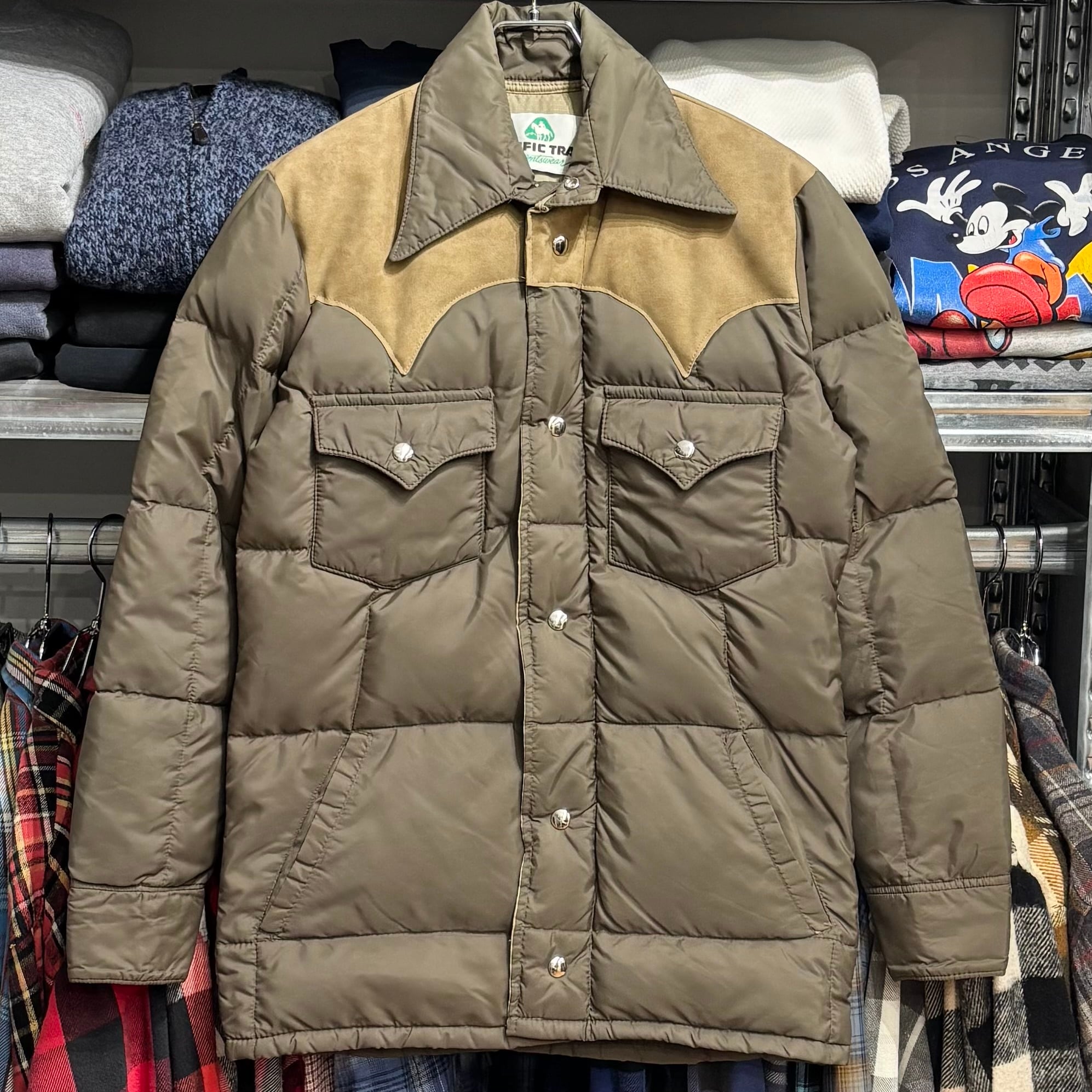 70's PACIFIC TRAIL Western Down Jacket Leather yoke パシフィック