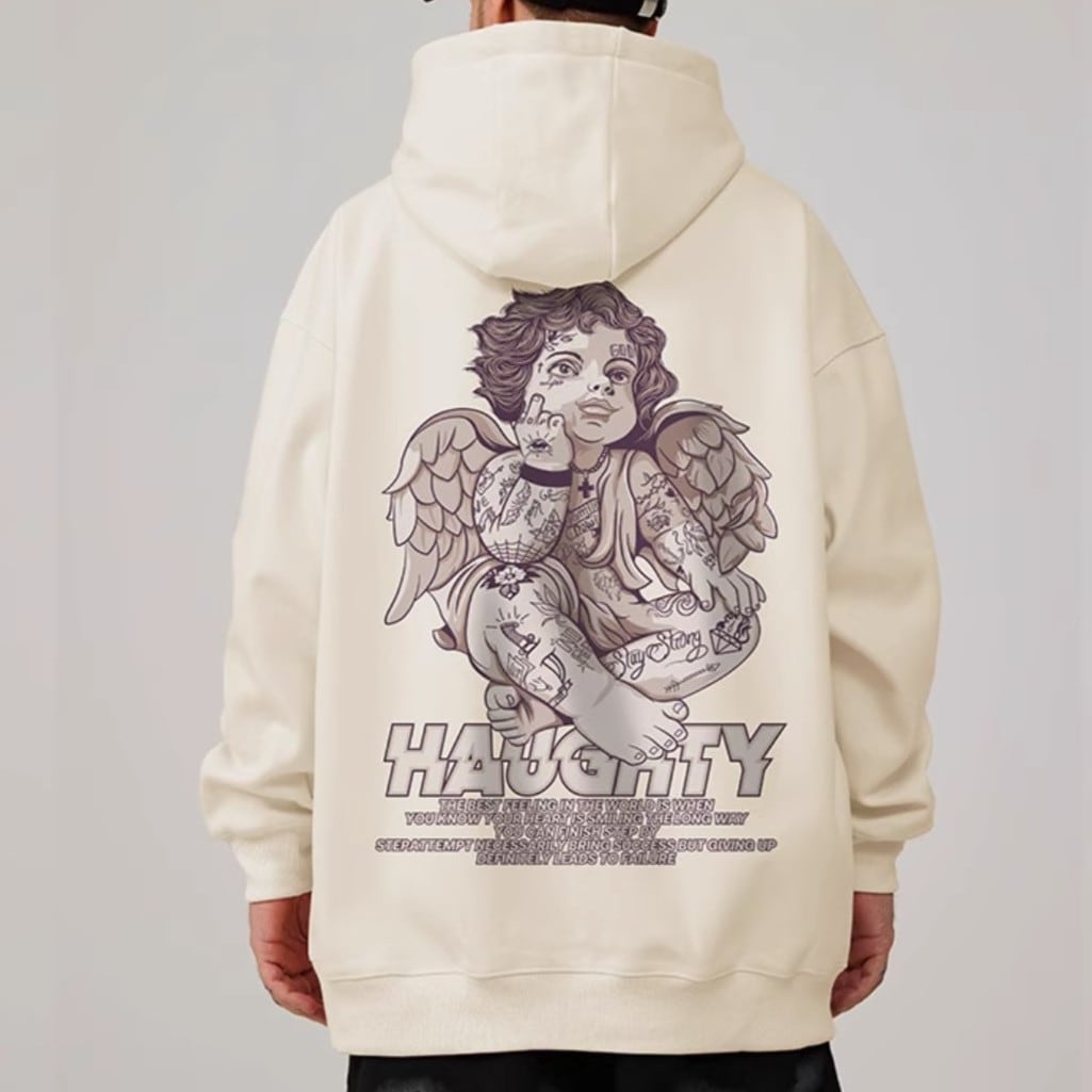 タトゥーエンジェルバックデザインパーカー 4colors 00767 | modeluxia