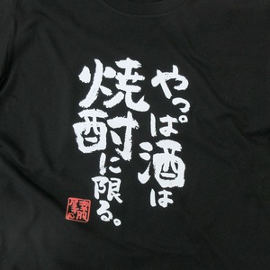 酒好きな方に やっぱ酒は焼酎に限る。 ka400-133 漢字Tシャツ お酒 飲み屋 居酒屋 誕生日 父の日 ギフトプレゼント おもしろtシャツ
