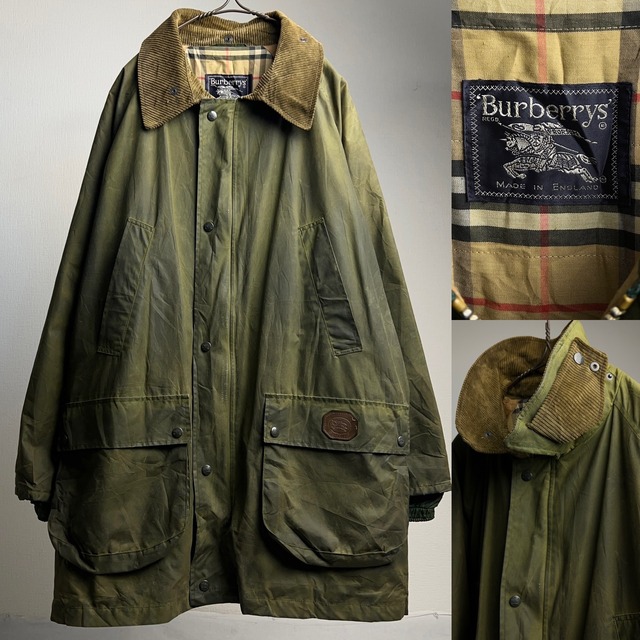 90's “Burberrys” Oiled Cotton Jacket 英国製 90年代 バーバリー オイルドジャケット  オリーブグリーン【1000A08】【送料無料】 | 【公式】Thrift Tokyo & TAROCK 古着・ヴィンテージ通販