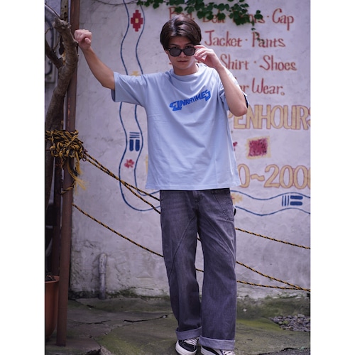 GINRHYMES / "COLLAR LOGO "T-SHIRTS/BLUE GINRHYMES / "COLLAR LOGO "T-SHIRTS/BLUE