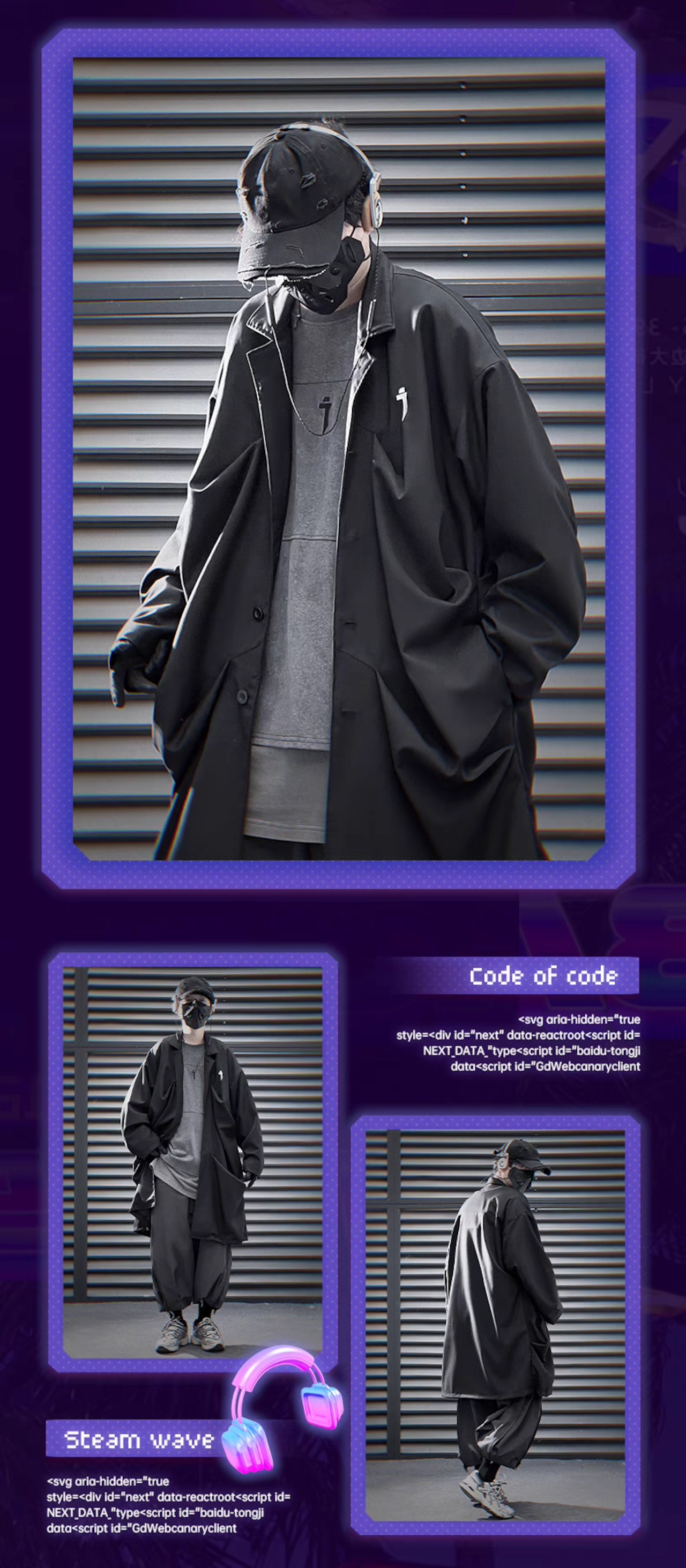 JIYEIND 24AW プリーツ入りミドル丈コート