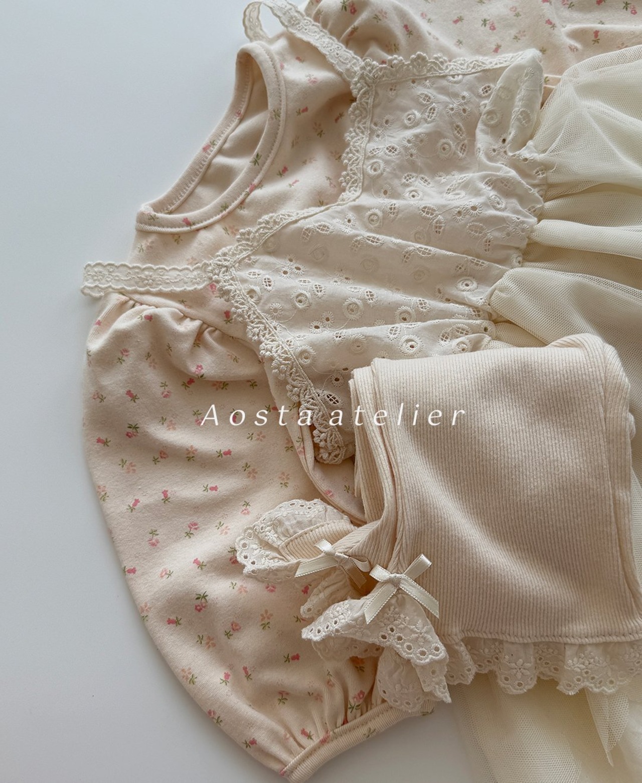 【Aosta】ル・パフTシャツ フラワー 70~110cm - 9