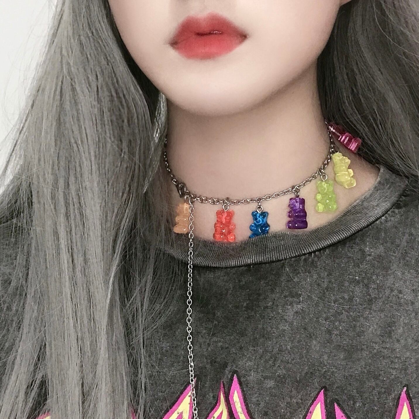 【即納】Color KUMA necklace ot189 カラーくま ネックレス グミベア
