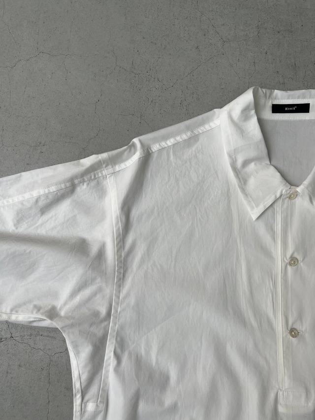 kemit 【ケミット】ドルマン型コットンポプリンシャツ　white/saxe