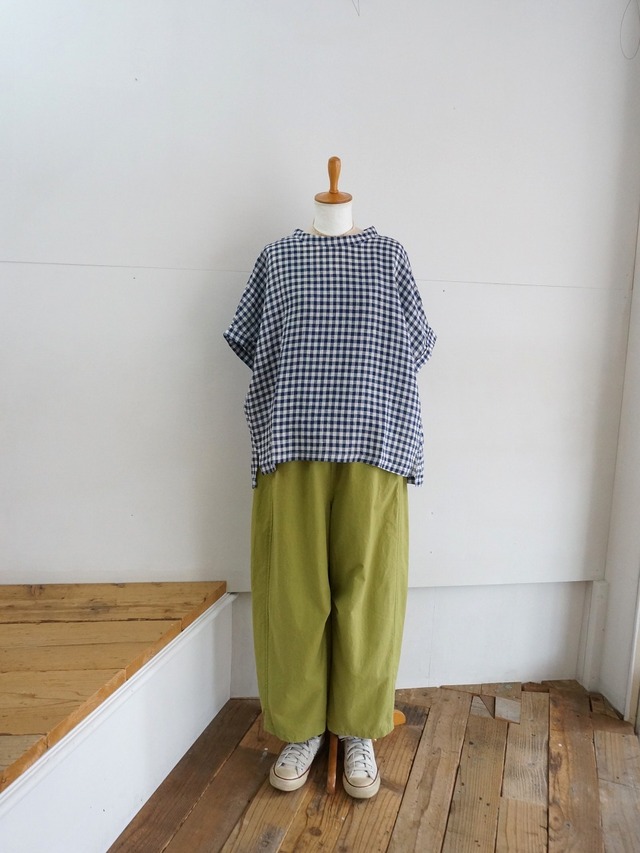 NATURAL LAUNDRY ナチュラルランドリー　先染めリネン ドルマンT