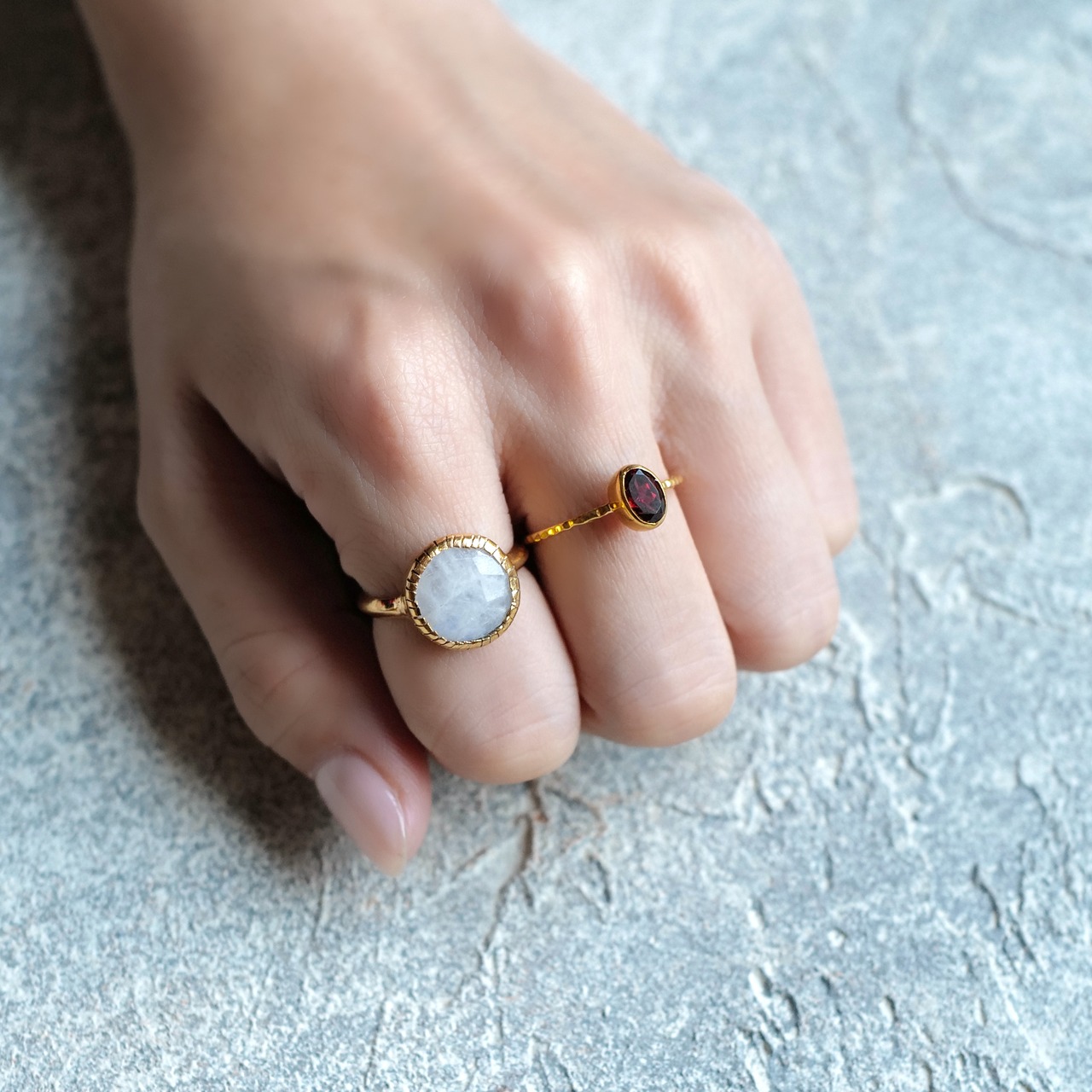 S925 SINGLE PETIT STONE RING AMETHYST