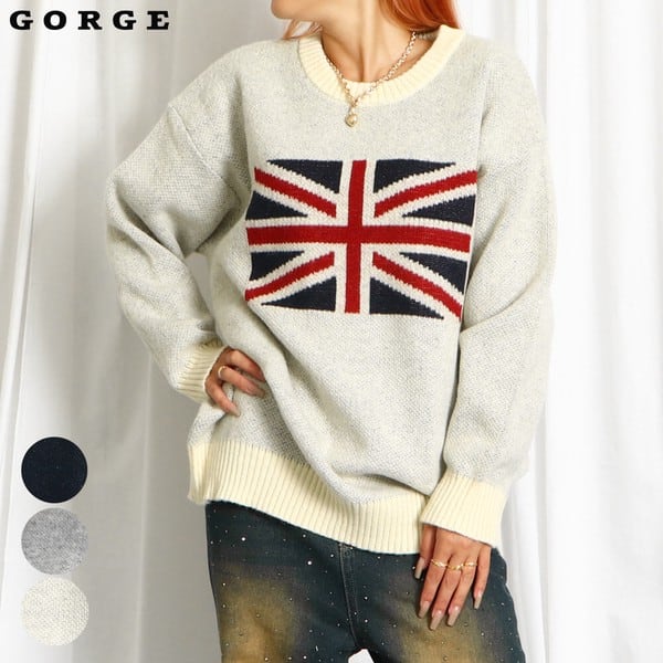 イギリス国旗ニット / ファッション レディースアパレル トップス