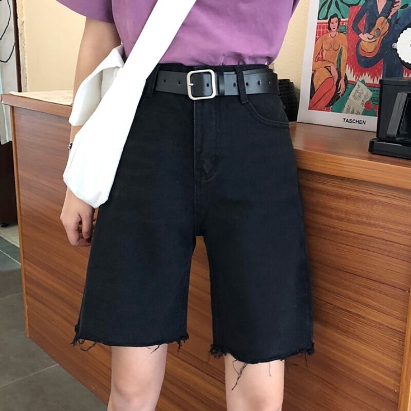 デニムショーツ2020ニューパンツレディースサマーシンハイウエストルーズ5点パンツストレート香港フレーバー香港スタイルパンツ 1号婦人53773624565