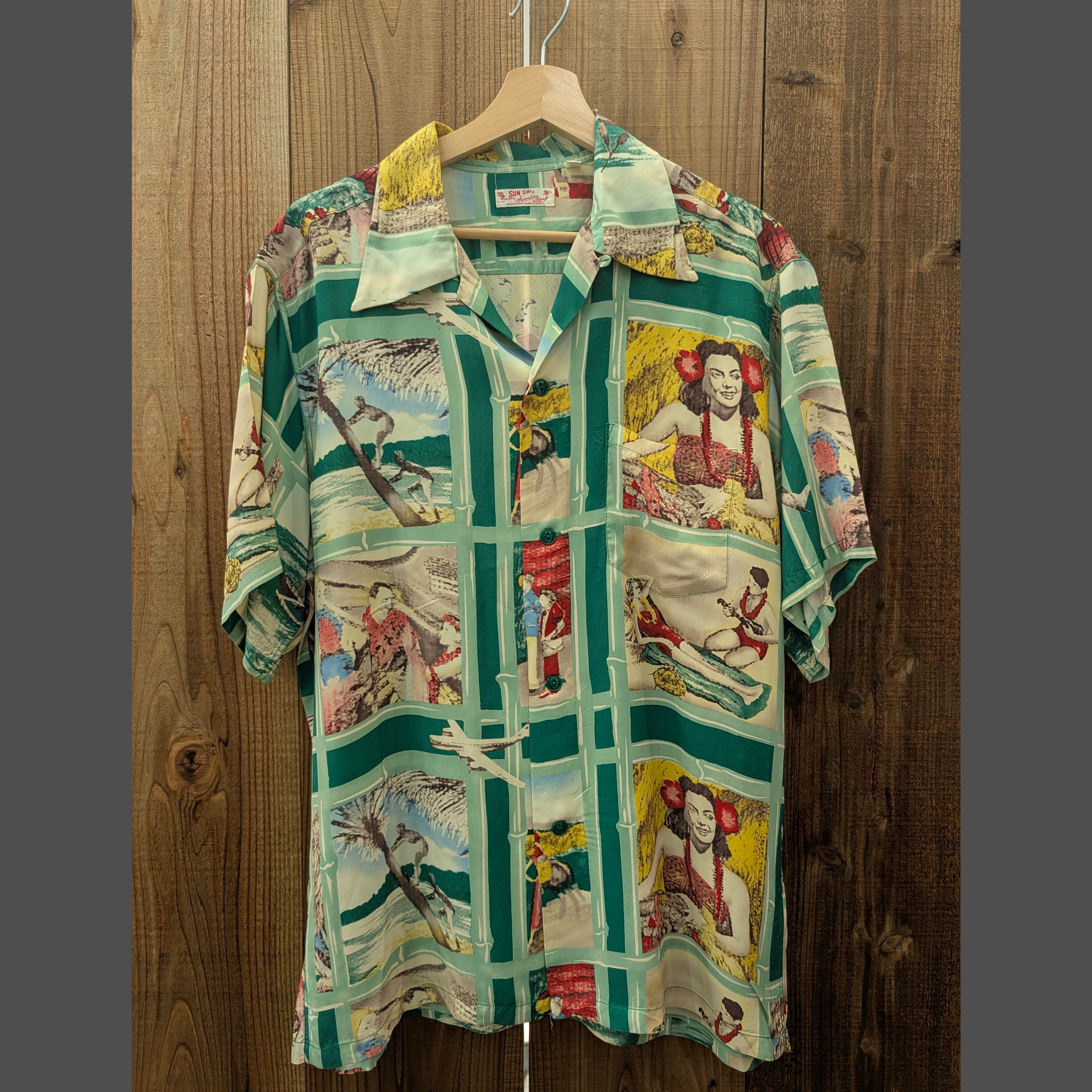 USED］SUN SURF SS33326 “The FLY TO THE PARADISE” Hawaiian Shirt