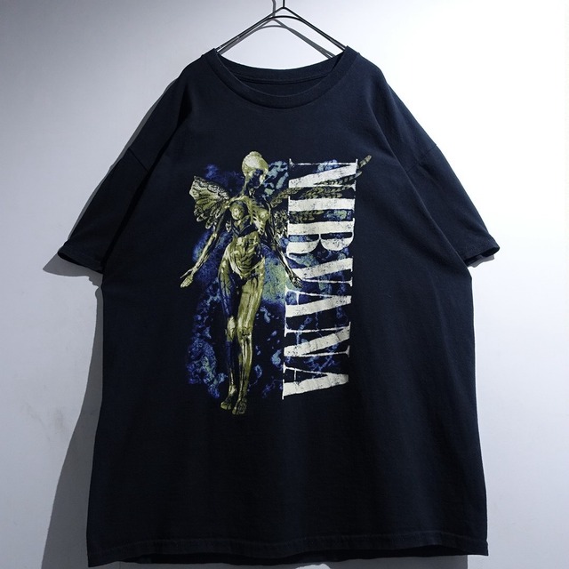"NIRVANA" Black Print Band T-Shirt
