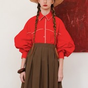 【3color】帆船と旅する陽だまりバルーンシャツ 《W0158》