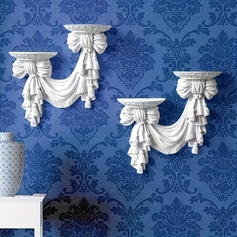 ウォールラック ロココ調 レジン製 エレガント 壁飾り 壁掛けシェルフ