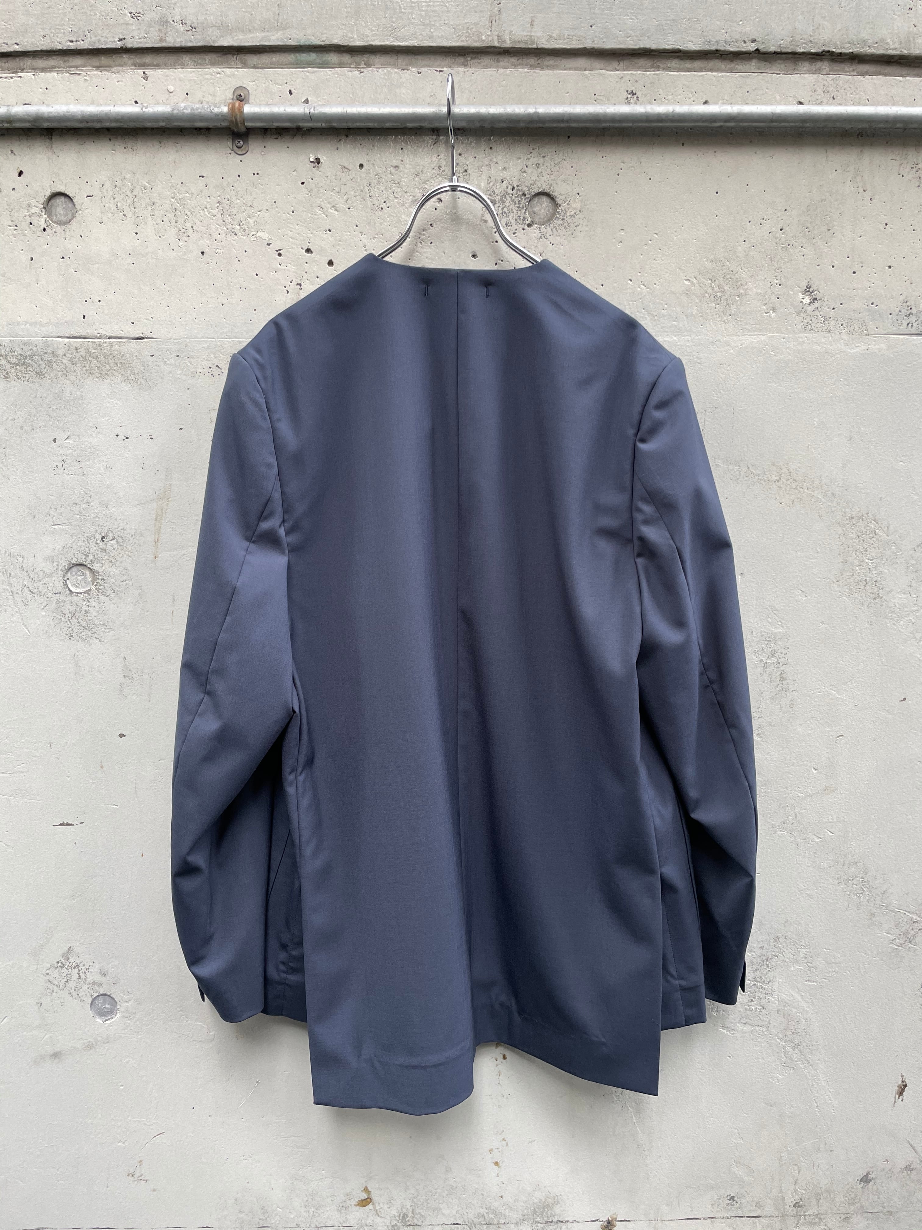 VOAAOV』washable wool nocollar jacket / NAVY | SUKIKIRAI