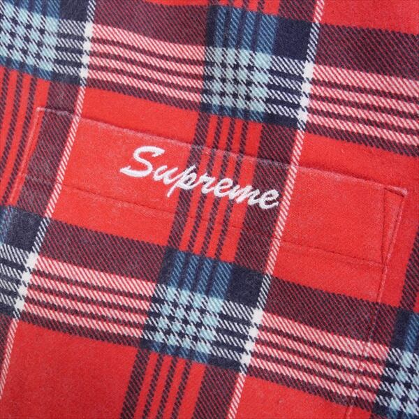 supreme Fur Collar Flannel Shirt サイズL