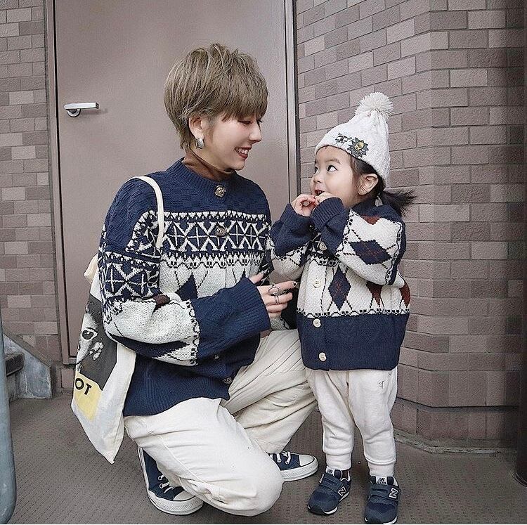 【2color】大人サイズアーガイル柄カーディガン