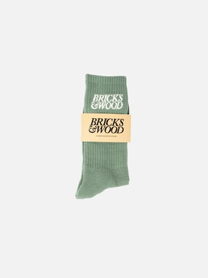 BRICKS & WOOD | LOGO SOCKS - Olive (One Size)