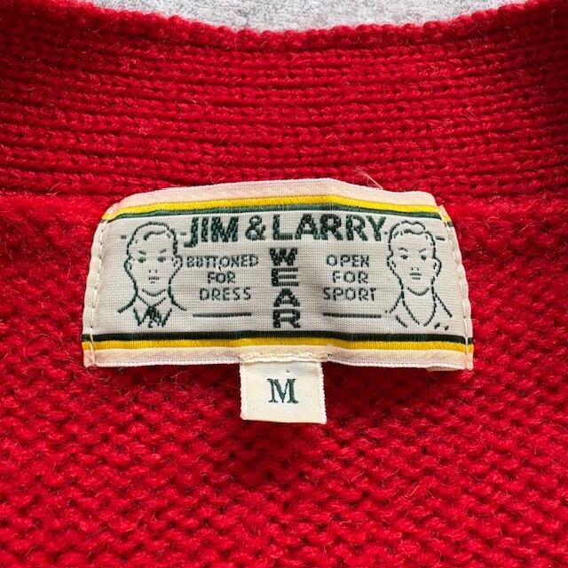 【JIM&LARRY】 ジム&ラリー 90s レタードカーディガン ヴィンテージ JIM&LARRY】ジム&ラリー 90s レタードカーディガン ヴィンテージ