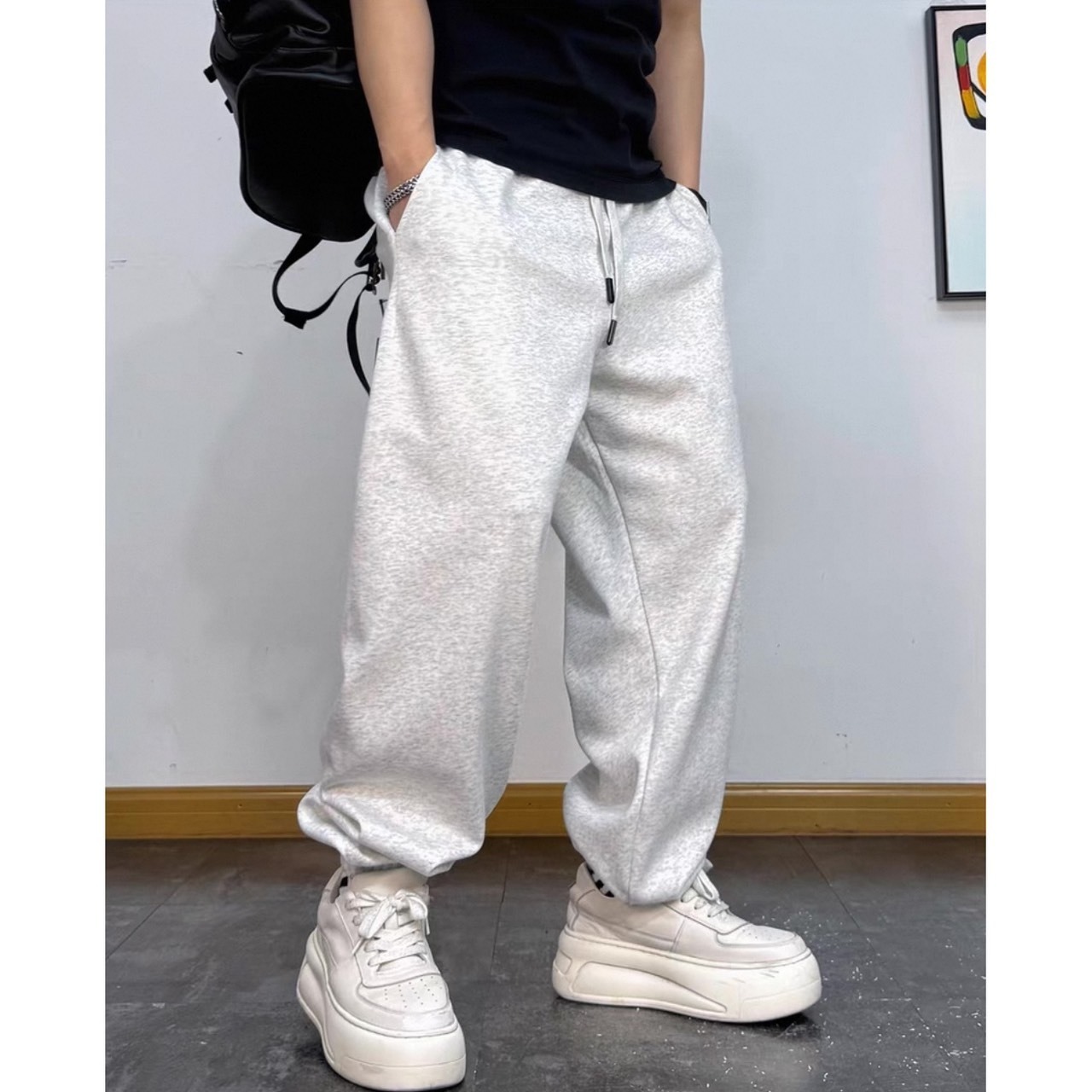 Knee logo sweat jogger pants 0719 - 5