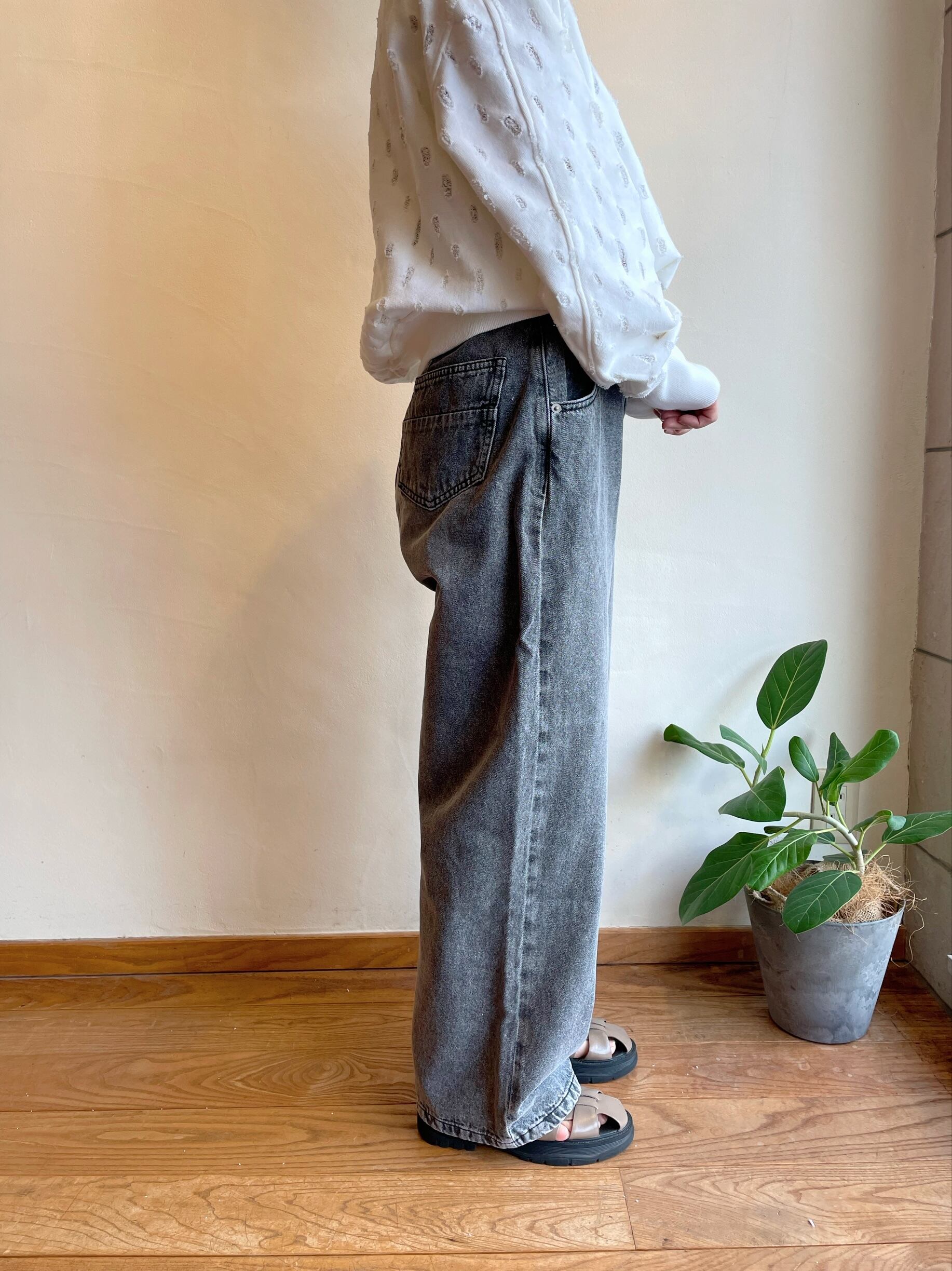 Dignite collier / タックワイドデニムパンツ | anouk