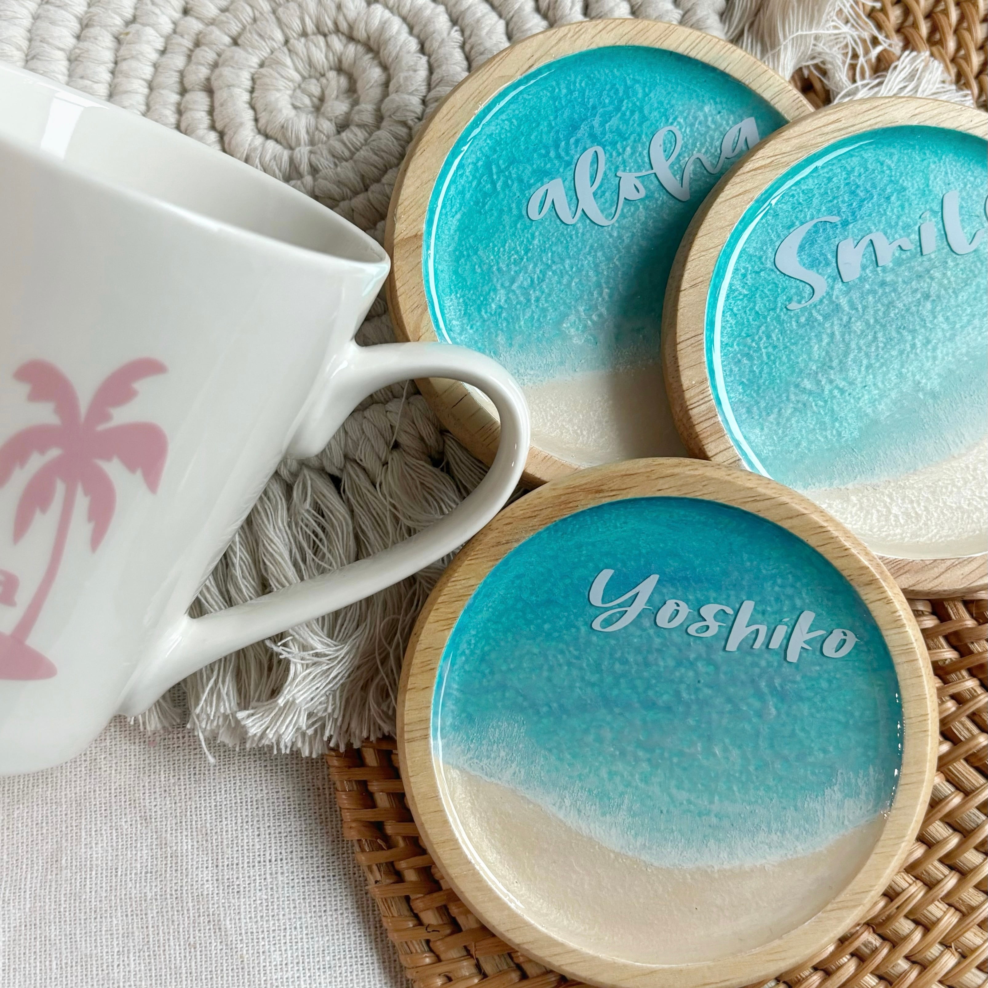 ストロベリーレジンコースターアクセサリープレート皿4枚セット