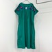 【USED】ドルマンスリーブ 花 刺繍 パキスタン ワンピース 5分袖 緑 グリーン