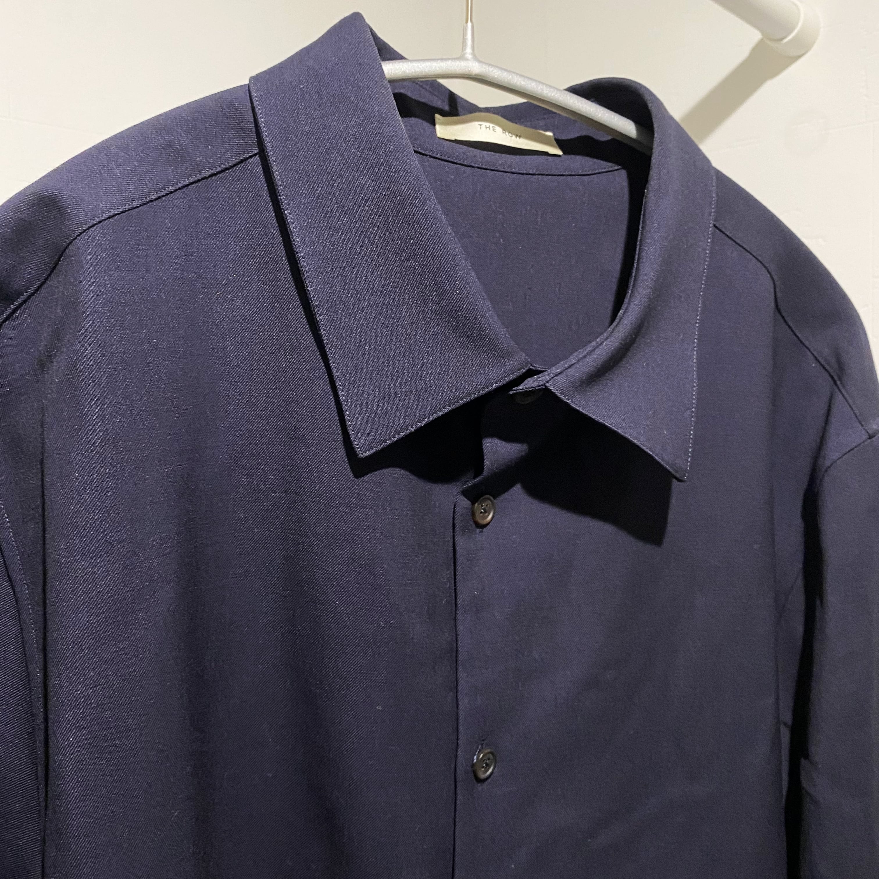 THE ROW ザロウ Beto Shirt in Wool 長袖シャツ ネイビー size-S THE ROW ザロウ Beto Shirt in Wool 長袖シャツ ネイビー size-S