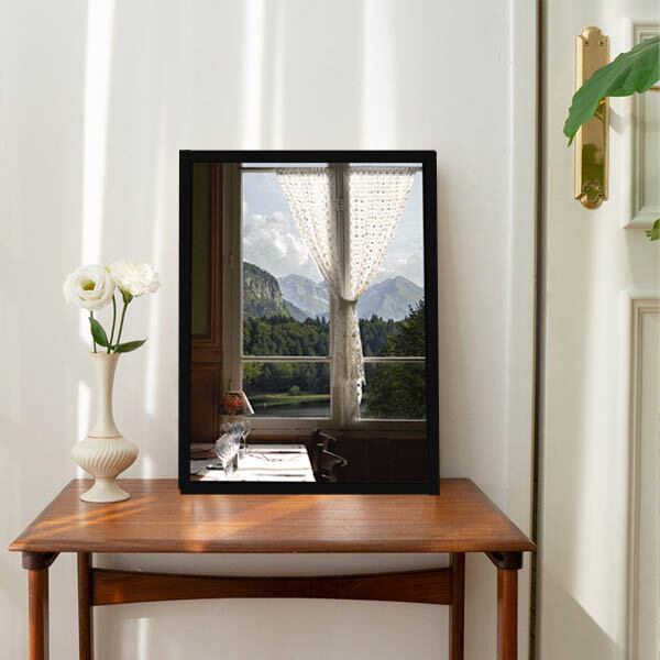 単品 33×43cm アートパネル 枠付き フレーム絵画 窓 ウィンドウ 窓の外