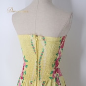 フラダンス 衣装 ワンピース ドレス イエロー系 ムームーファクトリー ハワイ製 バラ柄 ロケラニ柄 T&L MUUMUU FACTORY ハワイアンプリント アロハ フラ ダンス レッスン 練習 華やか 鮮やか かわいい おしゃれ 明るい 上品 ピンク系 グリーン系 ホワイト系 黄 ピンク 緑 白 フラダンス衣装 ハワイ製ドレス 衣装踊り 可愛いデザイン パーティー用 お洒落 ドレスアップ