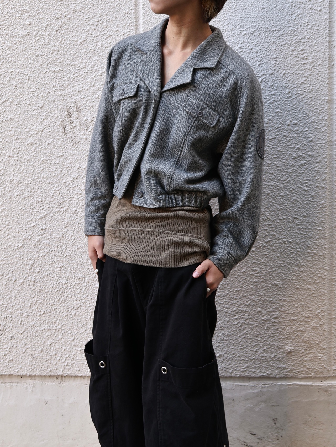 【balenciaga sports】cropped button blouson