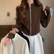 ショート かわいい フル ブルゾン トップス アウター ショート スタンド ショート お出かけハイ ストリート レディース アウター 長袖 セクシー トップス カジュアル ファッション夏秋トラック