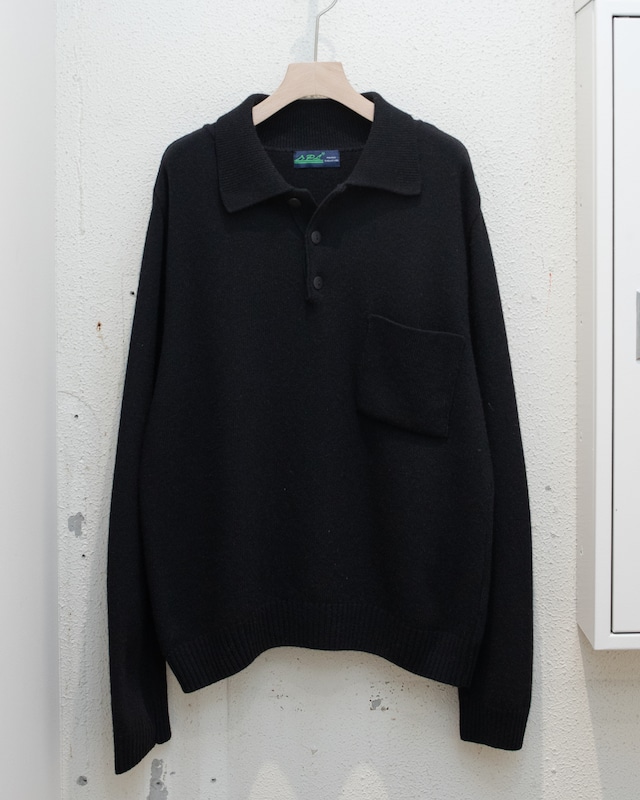 wool knitted polo shirt / From EUROPE