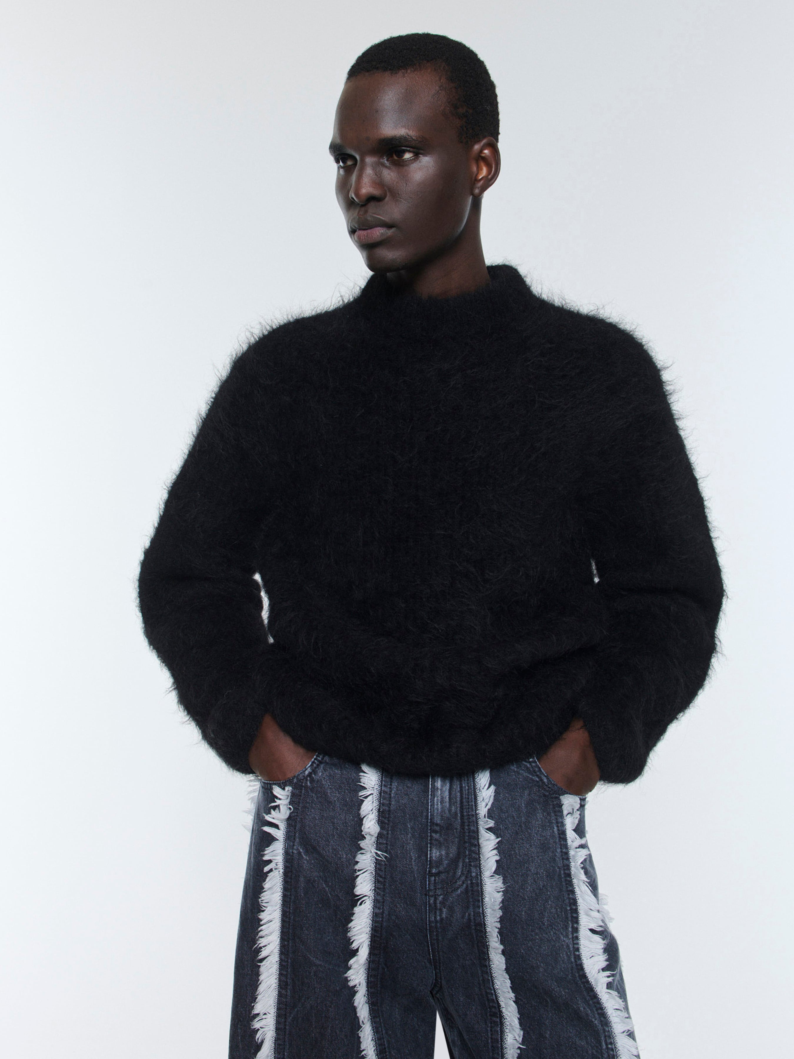 【 OURS着用】Séfr HARU SWEATER black Séfr - 【25AW】 ハル セーター アルパカ ニット / HARU SWEATER