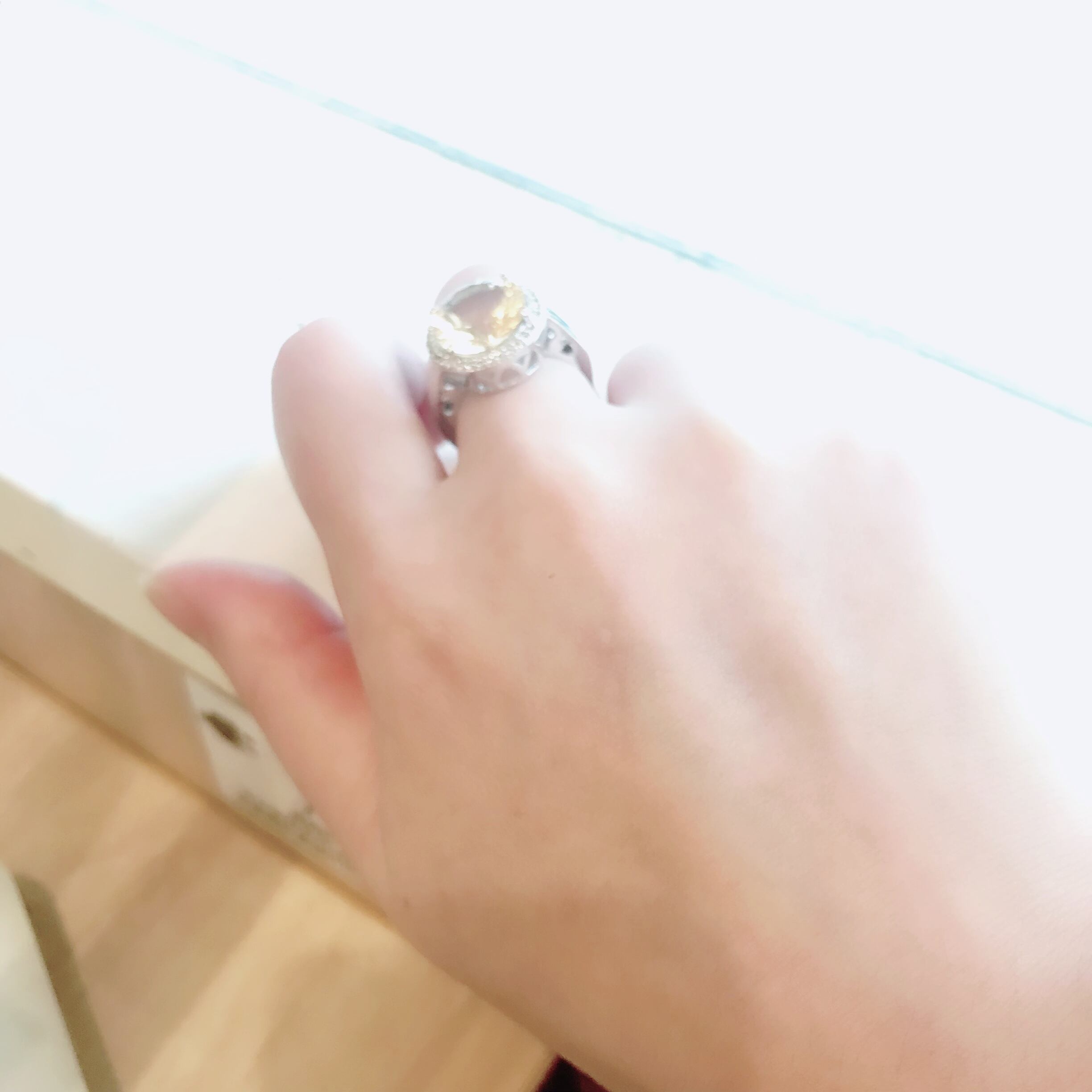 シトリン ホワイトトパーズ リング 天然石 ジュエリー SILVER925 RING