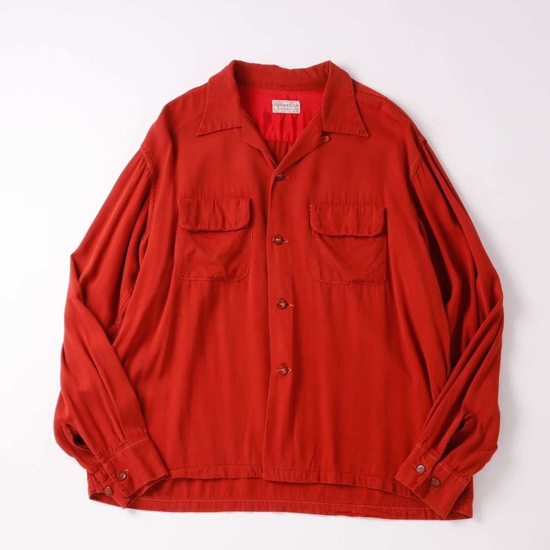 美品】50s special Vintage rayon shirt red mint condition made in