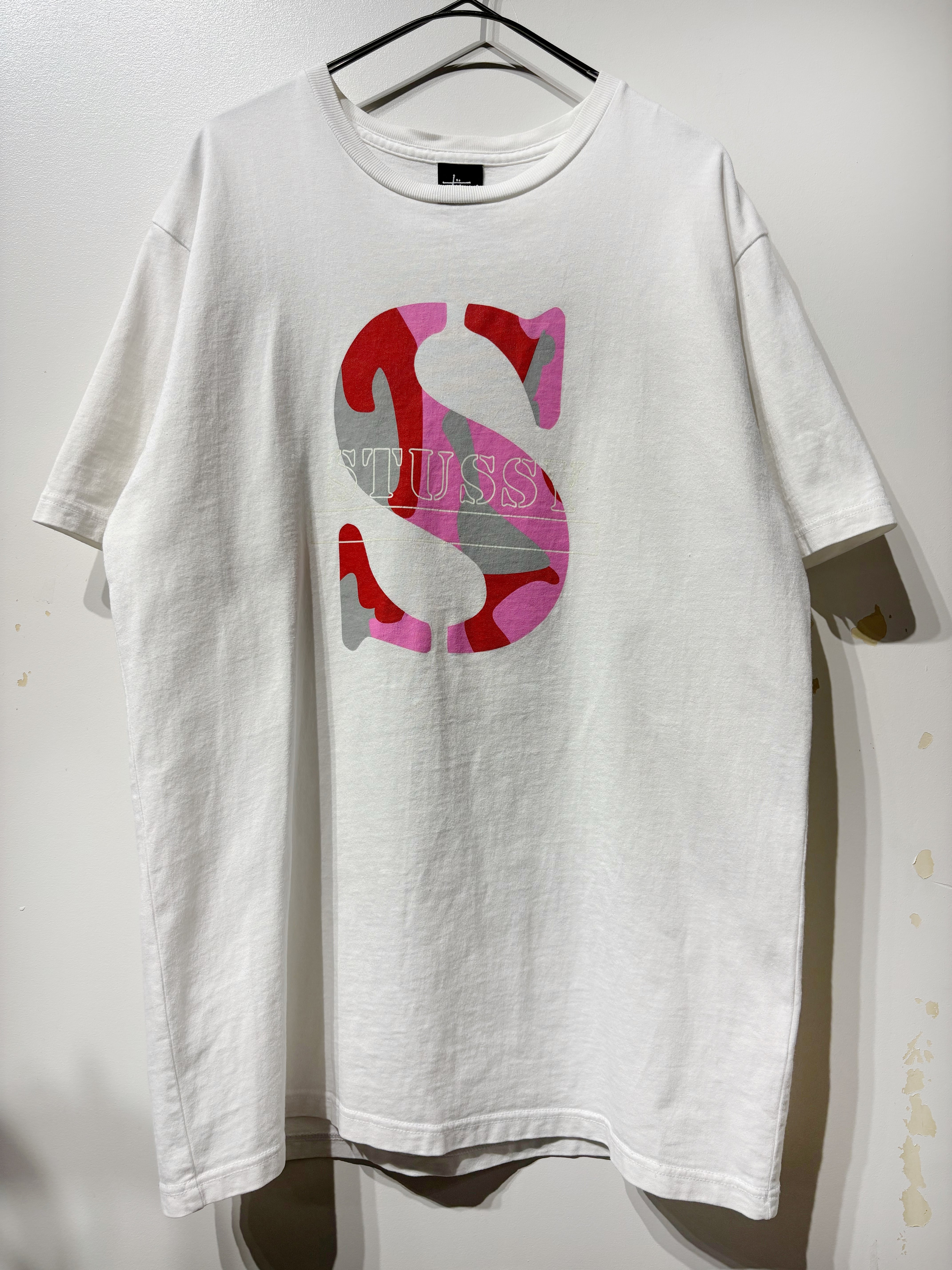 (CS2470)STUSSY camo logo T-shirts
