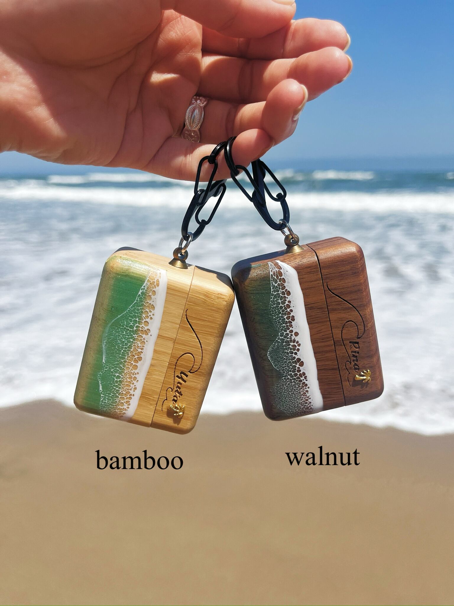 AirPods Pro,第3世代 wood case/wavy(wood×resin) | ALOHA GLASS