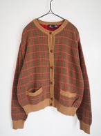 ~1990’s AUSTRALIA LIZSPORT Plaid Pattern Cotton Cardigan／L