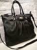 美品◆Salvatore Ferragamo フェラガモ A4対応 ビジネス可 2way クロスボディ レザー トート ハンド バッグ 黒◆ 使い勝手の良い2wayモデル